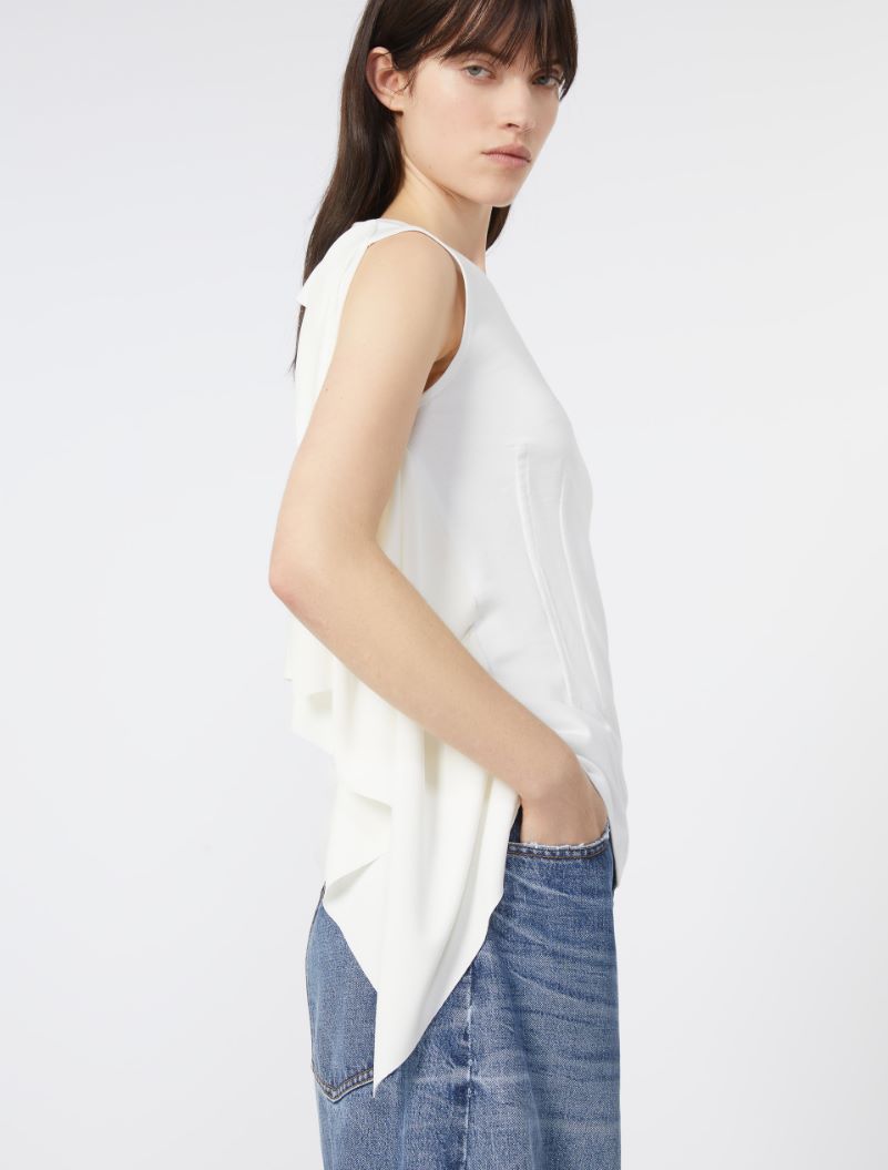 Fitted T-shirt with double material - WHITE - Sportmax - 5