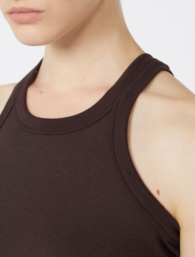 Silk blend tank top - DARK BOWN - Sportmax - 5