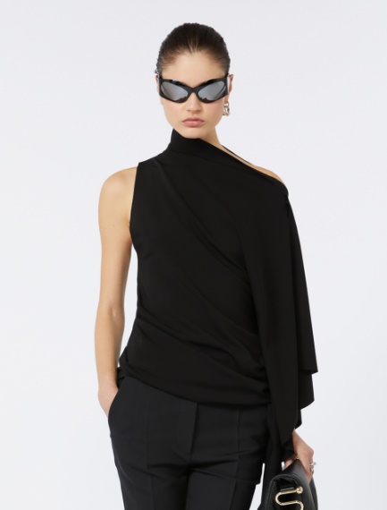 Top asimmetrico in jersey - NERO - Sportmax