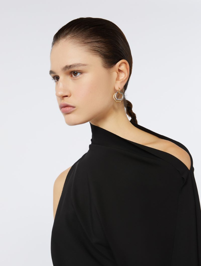 Asymmetric jersey top - BLACK - Sportmax - 4