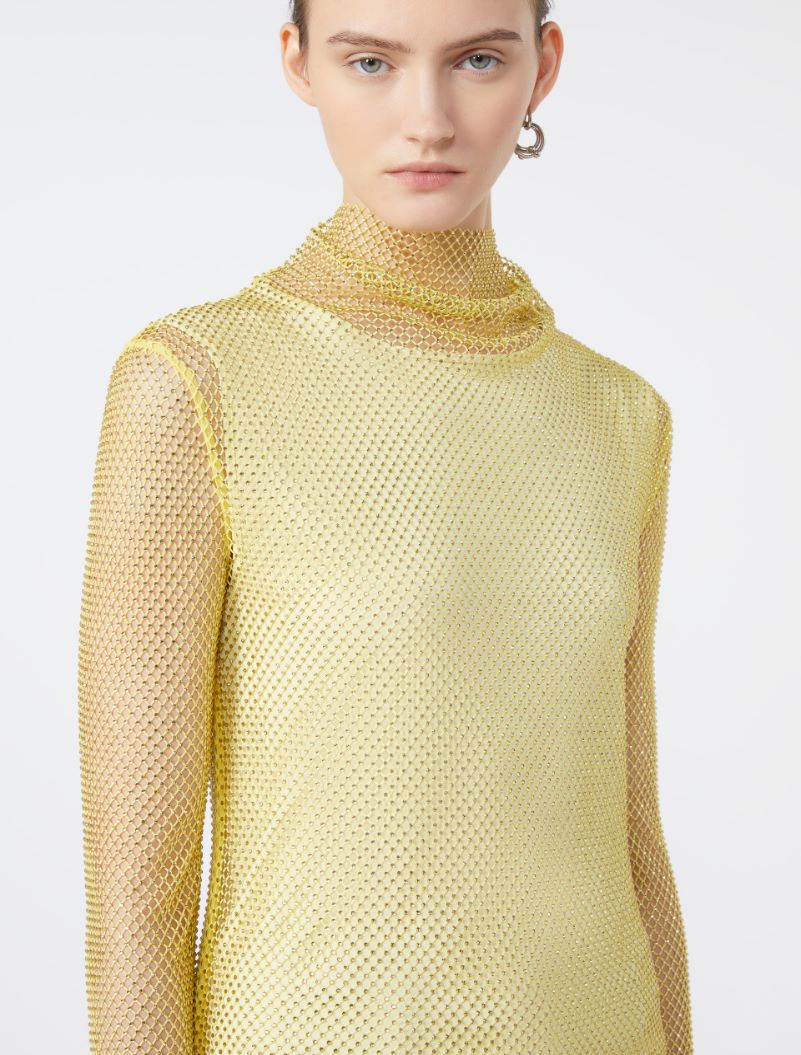 Mesh T-shirt with rhinestones - PASTEL GREEN - Sportmax - 4