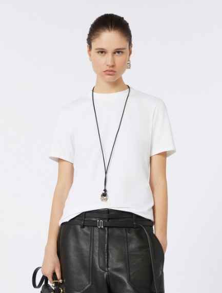 T-shirt in cotone stretch - BIANCO - Sportmax