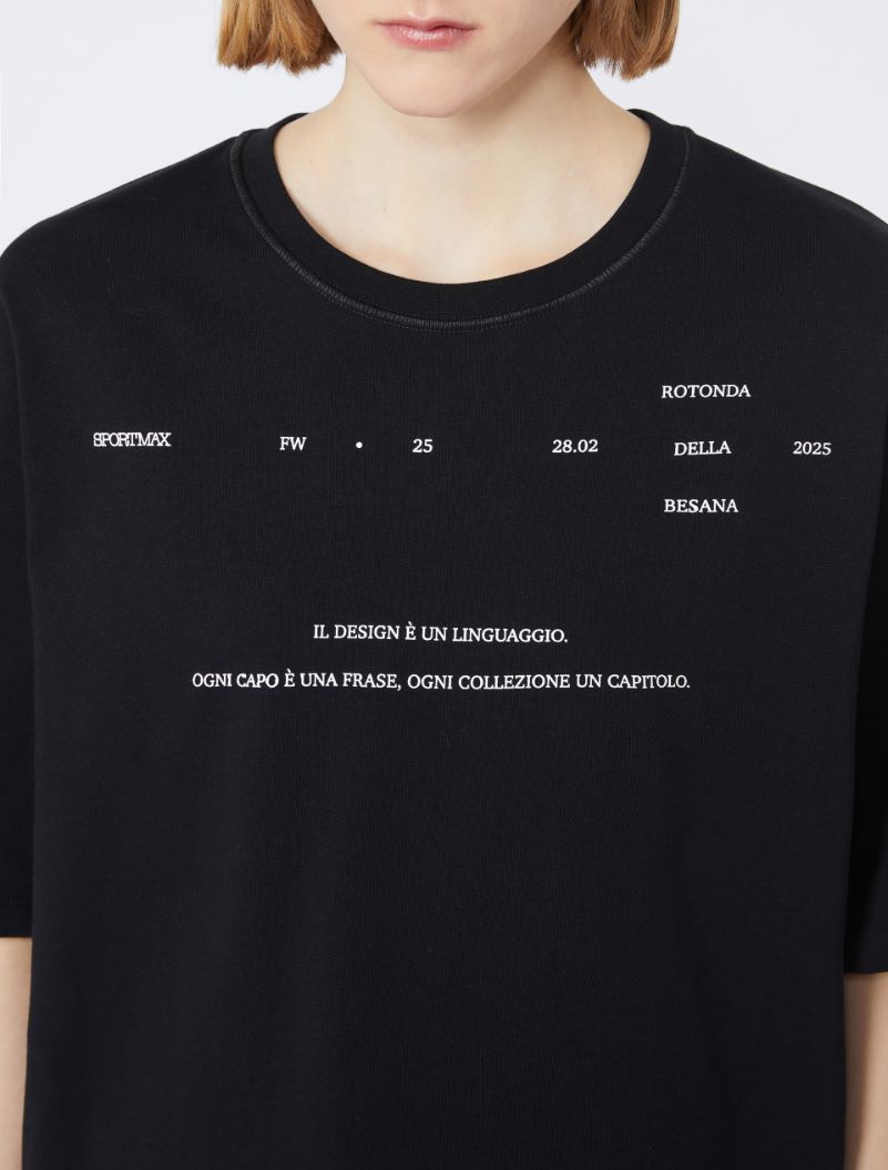 Printed T-shirt - RUNWAY - BLACK - Sportmax - 5