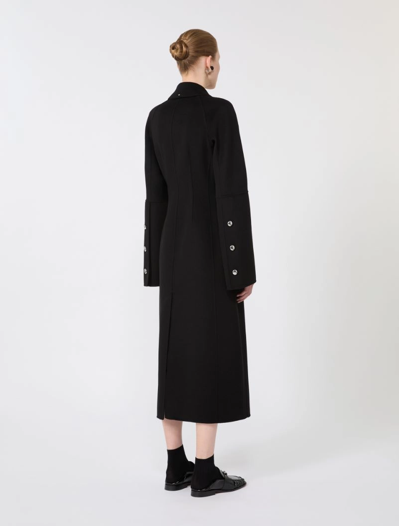 Slim-fit long wool coat, black | Sportmax