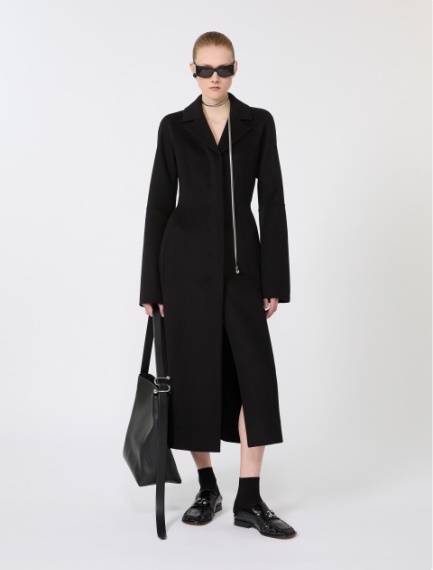 Slim-fit long wool coat - BLACK - Sportmax
