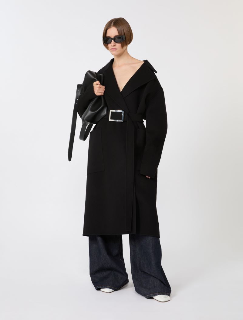 Pure wool robe coat - BLACK - Sportmax