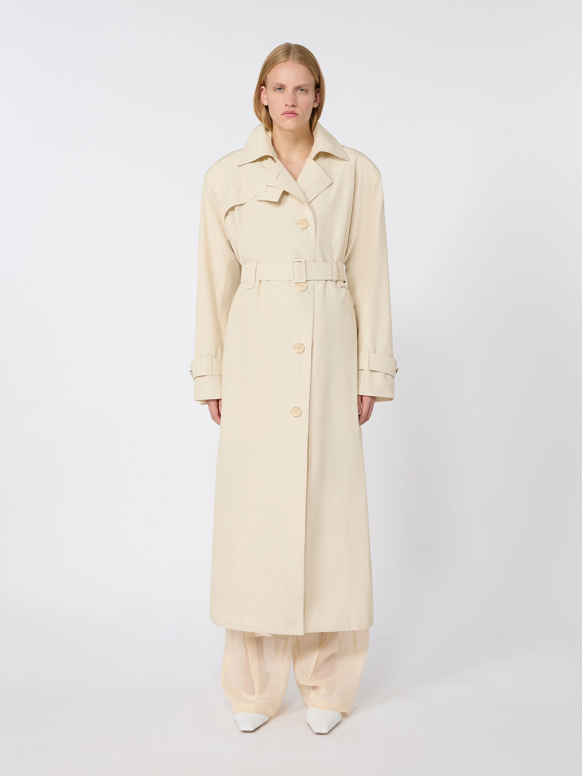 Water-repellent cotton trench coat - VANILLA - Sportmax - 2