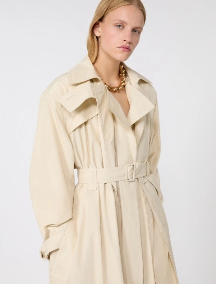 Water-repellent cotton trench coat - VANILLA - Sportmax - 4