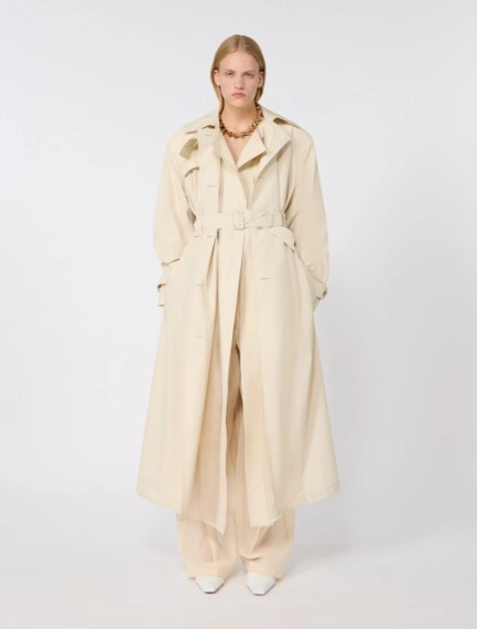 Water-repellent cotton trench coat - VANILLA - Sportmax