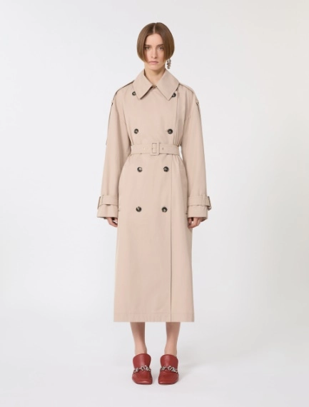 Long water-repellent twill trench coat - BEIGE - Sportmax - 2