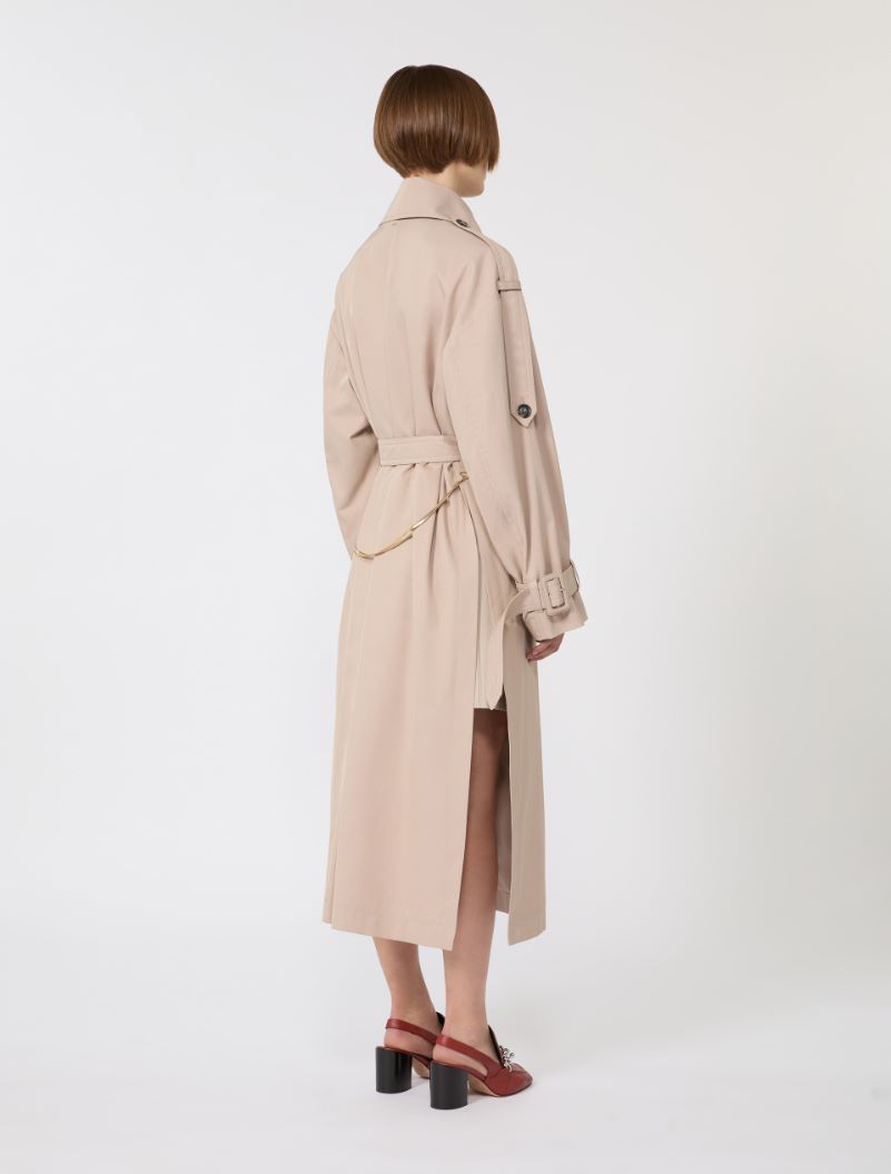 Long water-repellent twill trench coat - BEIGE - Sportmax - 3