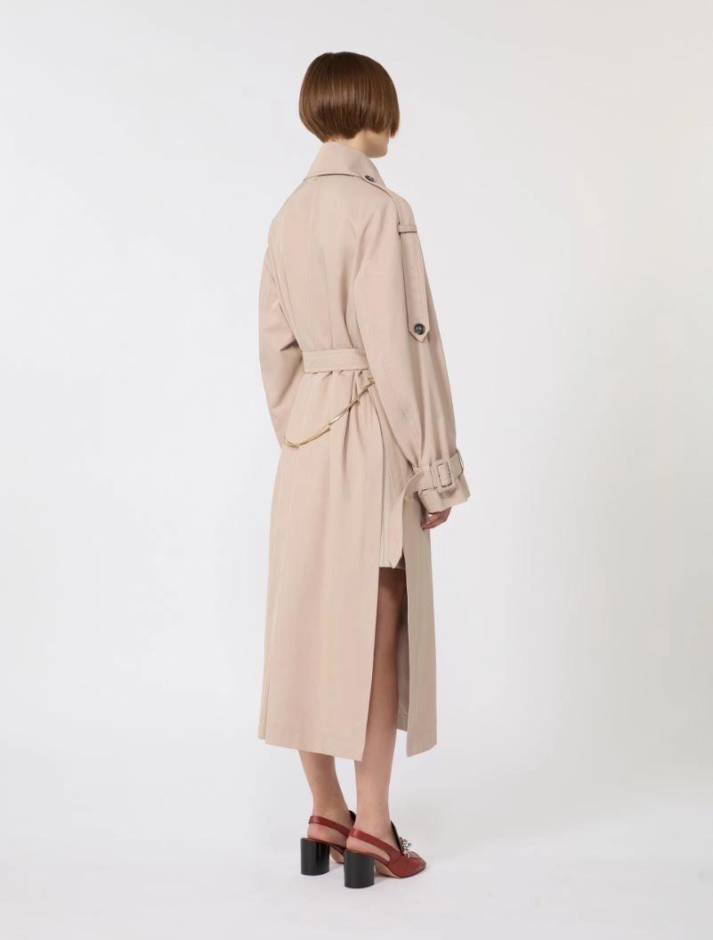 Long water-repellent twill trench coat - BEIGE - Sportmax - 3