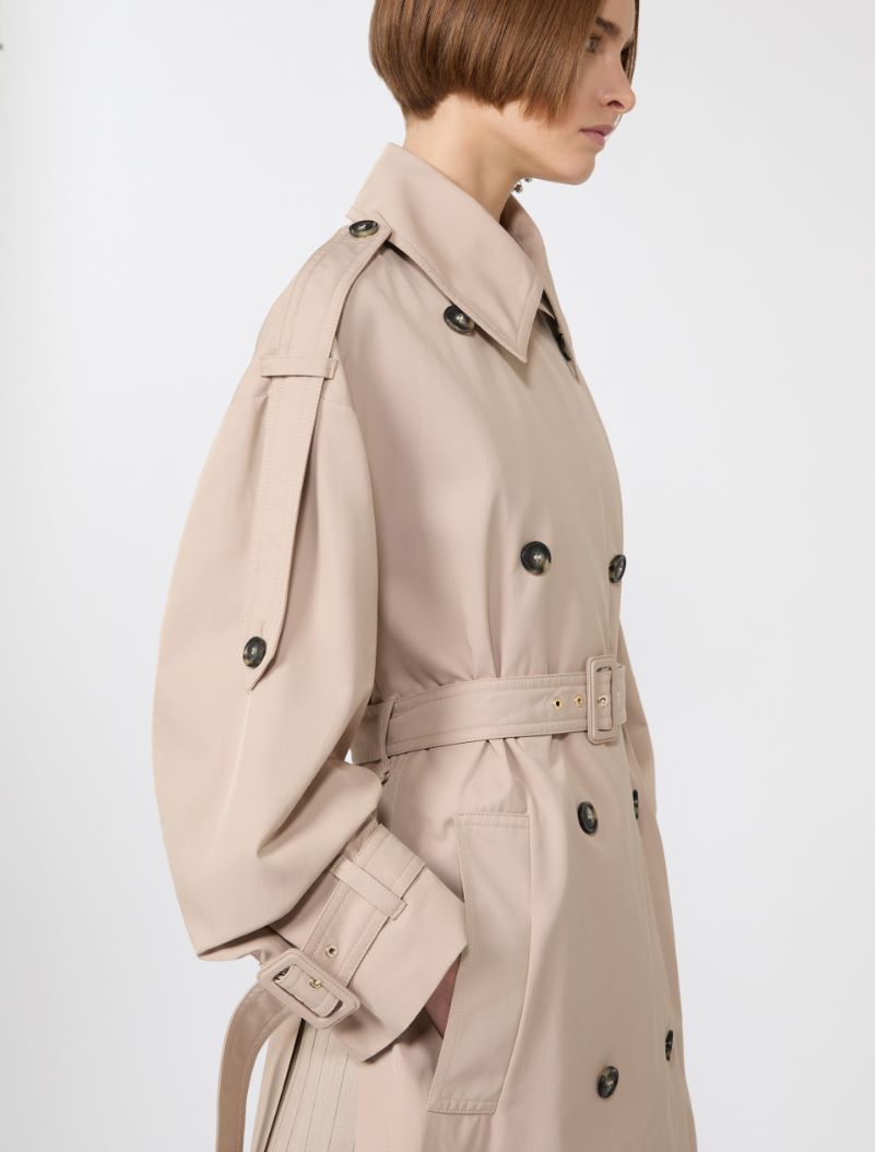 Long water-repellent twill trench coat - BEIGE - Sportmax - 4