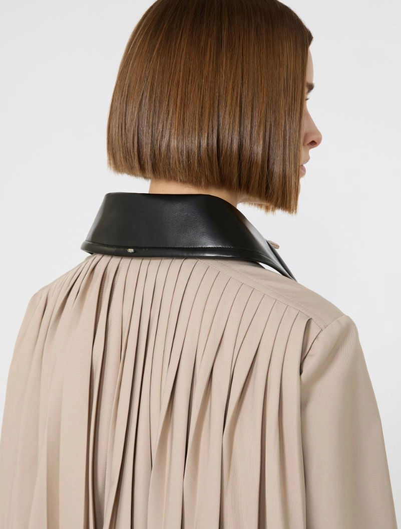 Cotton overshirt with a plissé-pleated back - BEIGE - Sportmax - 5