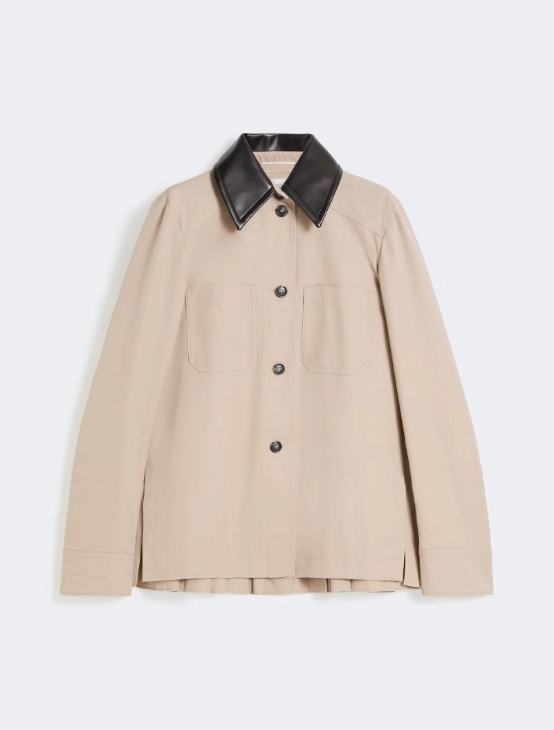 Cotton overshirt with a plissé-pleated back - BEIGE - Sportmax - 6