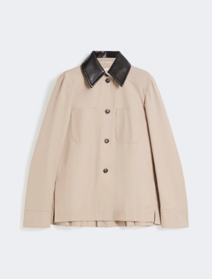 Cotton overshirt with a plissé-pleated back - Sportmax