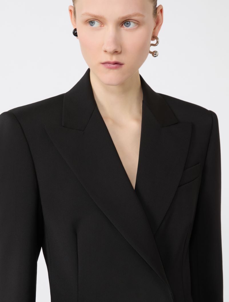 Natural stretch pure wool tailored blazer - BLACK - Sportmax - 4