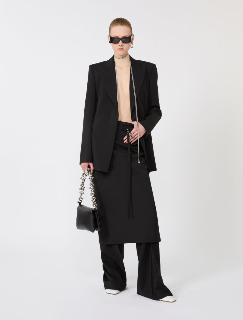 Natural stretch pure wool tailored blazer - BLACK - Sportmax