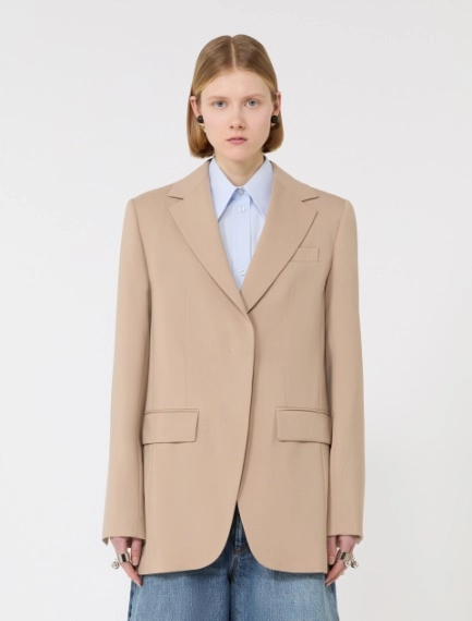 Tailored wool blazer with pleated back - BEIGE - Sportmax - 2