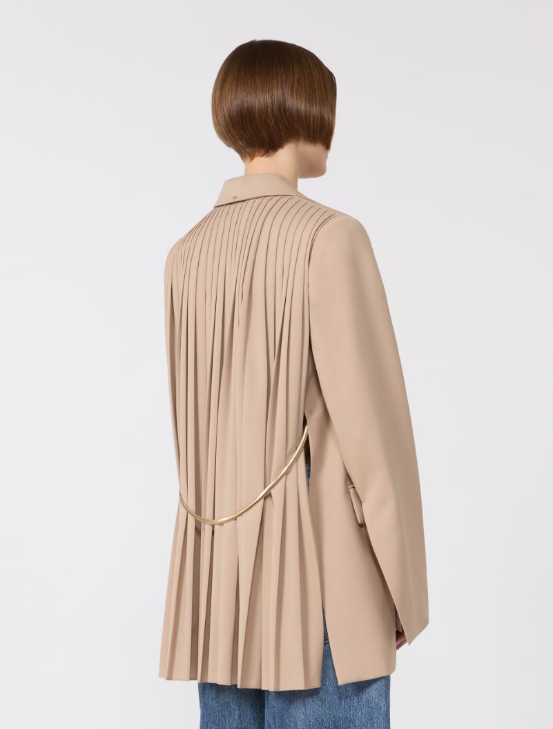 Tailored wool blazer with pleated back - BEIGE - Sportmax - 3