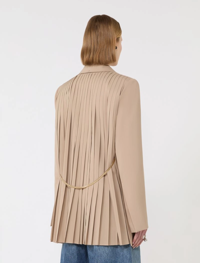 Tailored wool blazer with pleated back - BEIGE - Sportmax - 3