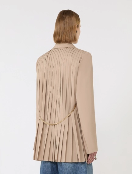 Tailored wool blazer with pleated back - BEIGE - Sportmax - 3