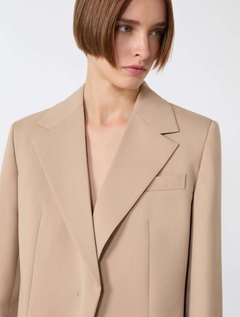 Tailored wool blazer with pleated back - BEIGE - Sportmax - 4