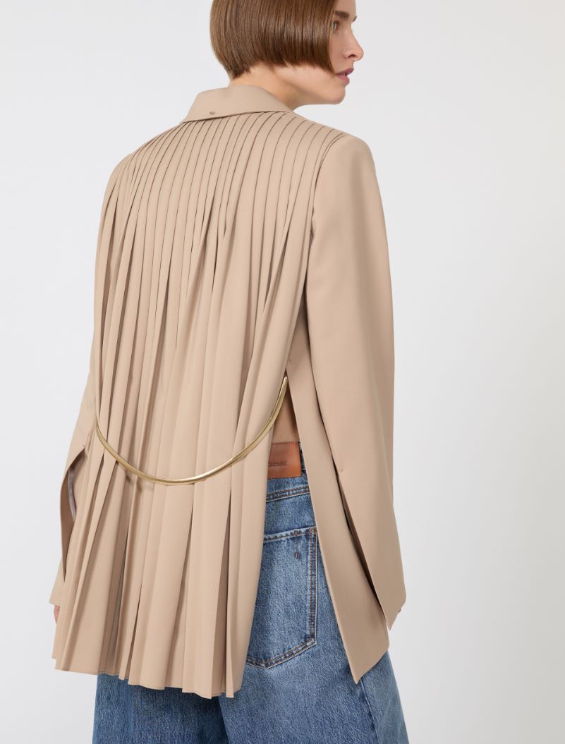 Tailored wool blazer with pleated back - BEIGE - Sportmax - 5
