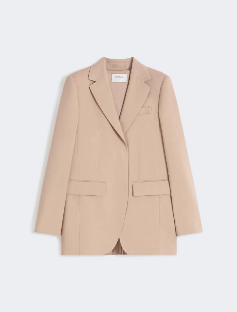 Tailored wool blazer with pleated back, beige | Sportmax