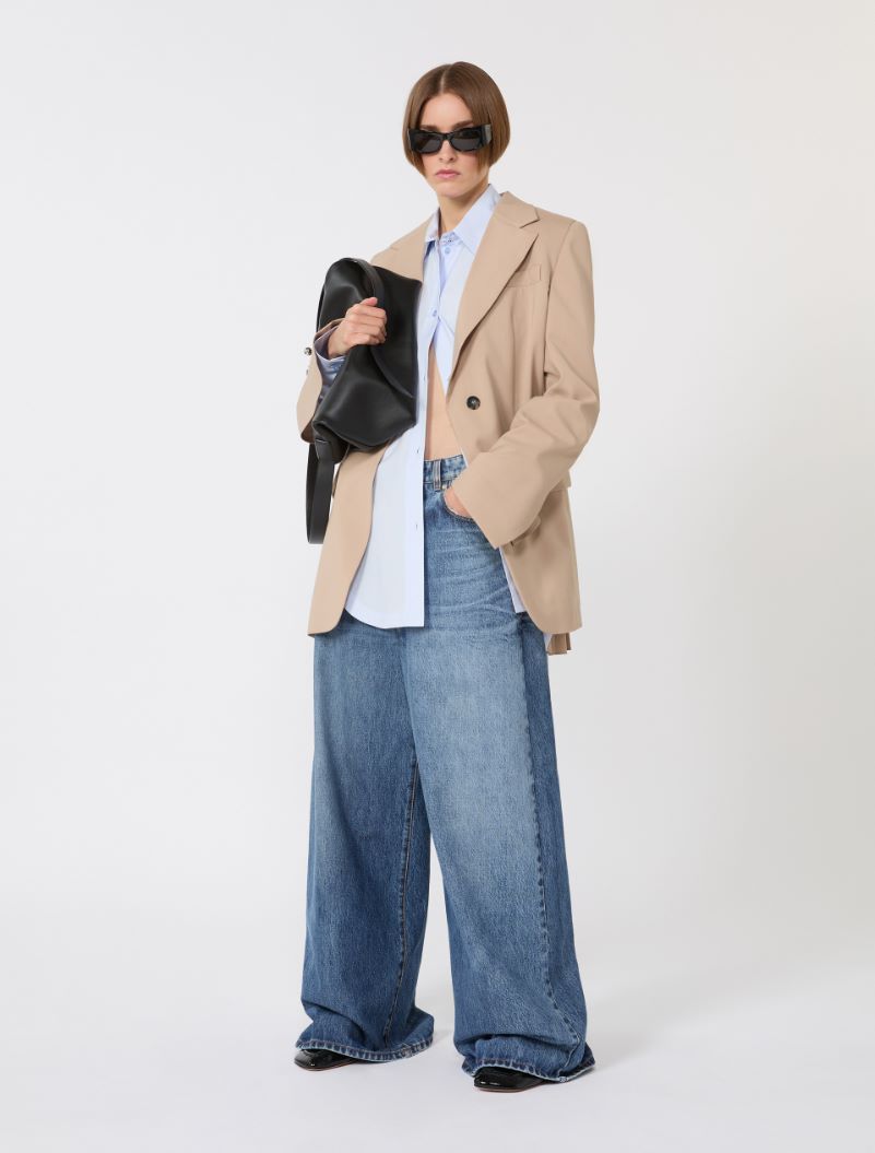 Tailored wool blazer with pleated back - BEIGE - Sportmax