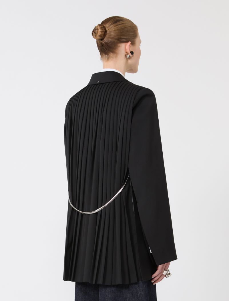 Tailored wool blazer with pleated back - BLACK - Sportmax - 3