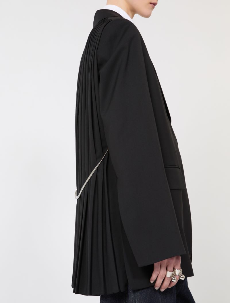 Tailored wool blazer with pleated back - BLACK - Sportmax - 4