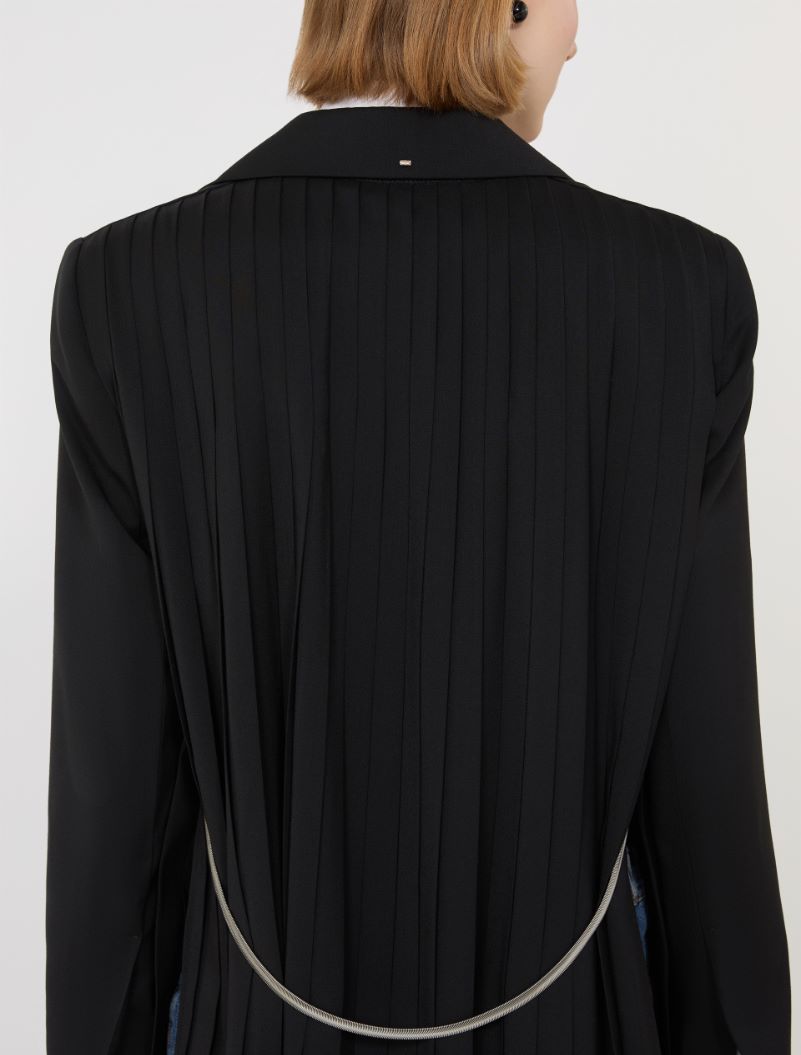 Tailored wool blazer with pleated back - BLACK - Sportmax - 5