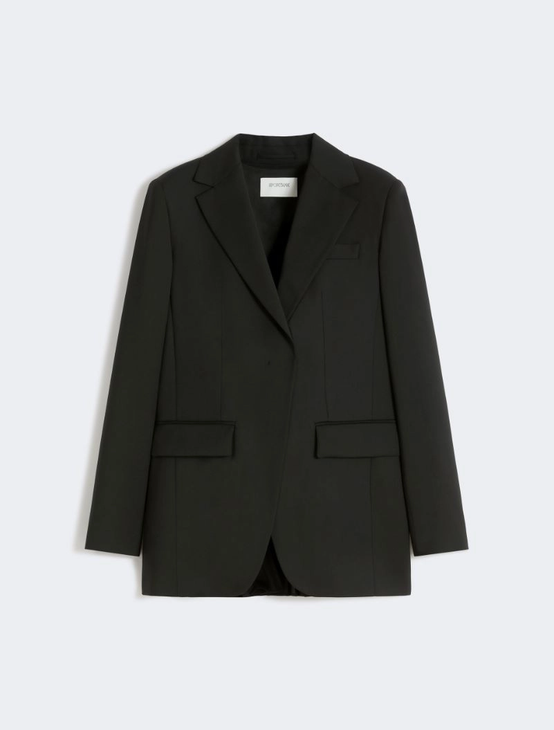 Tailored wool blazer with pleated back - BLACK - Sportmax - 6