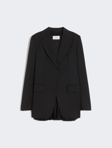 Tailored wool blazer with pleated back - BLACK - Sportmax - 6