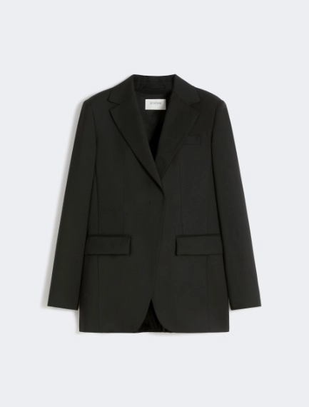 Tailored wool blazer with pleated back - BLACK - Sportmax