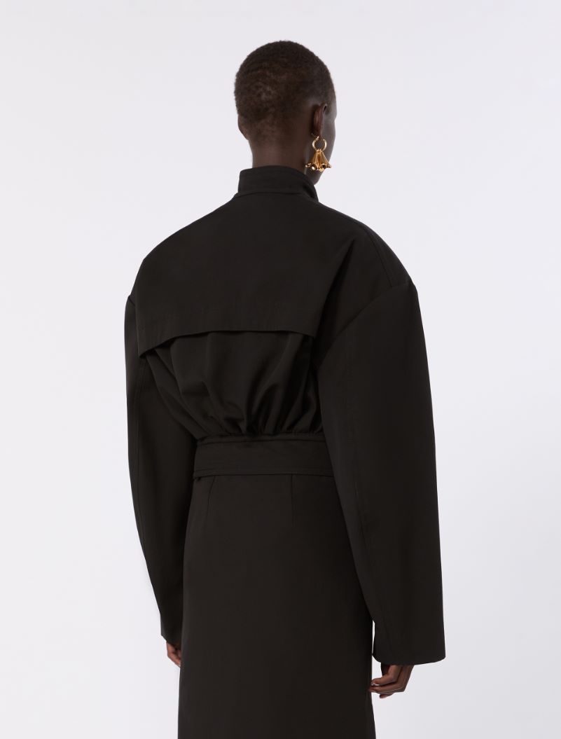 Oversized cotton bomber jacket - BLACK - Sportmax - 3