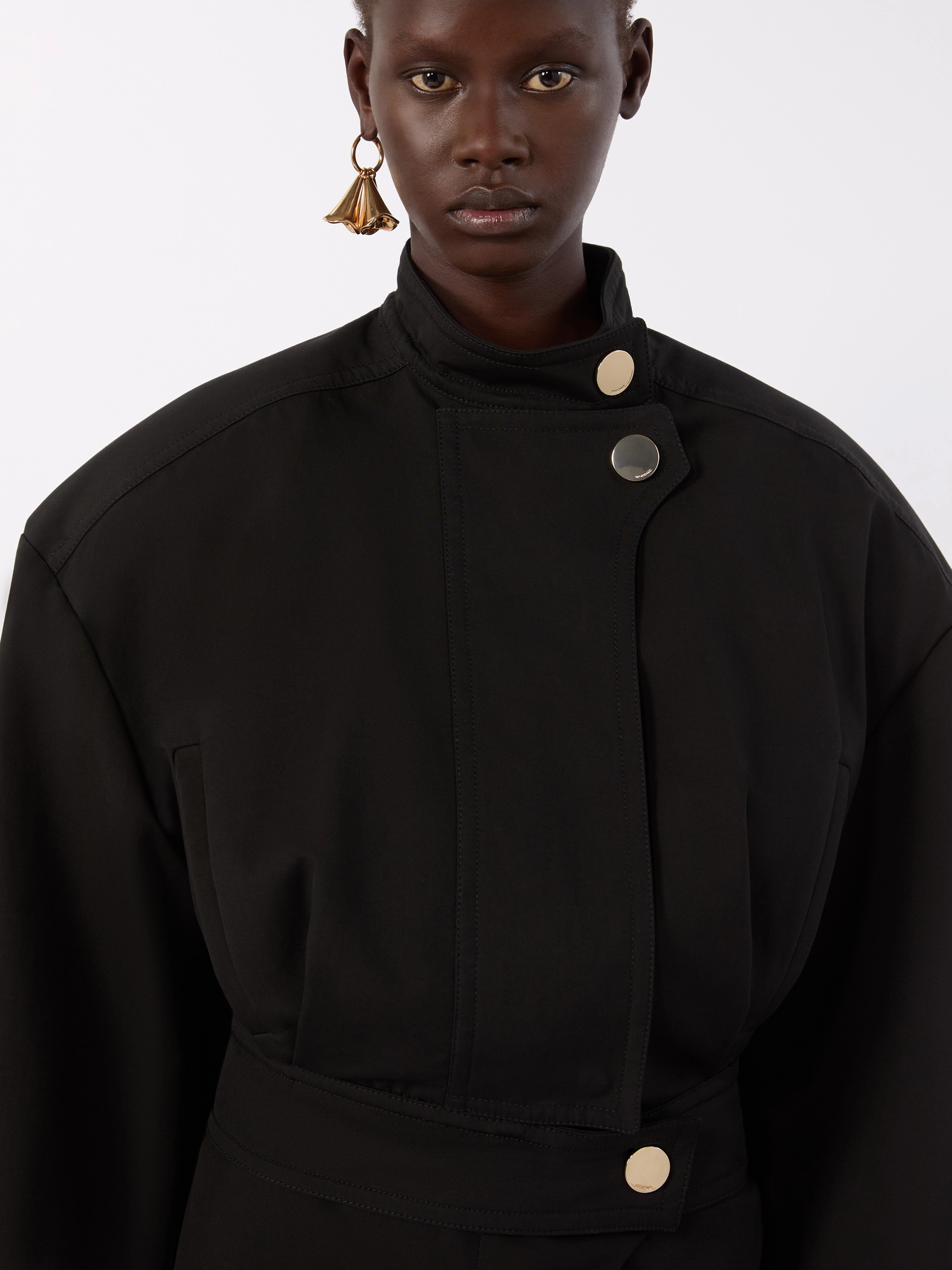 Oversized cotton bomber jacket - BLACK - Sportmax - 5