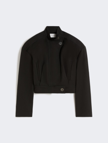 Oversized cotton bomber jacket - BLACK - Sportmax - 7
