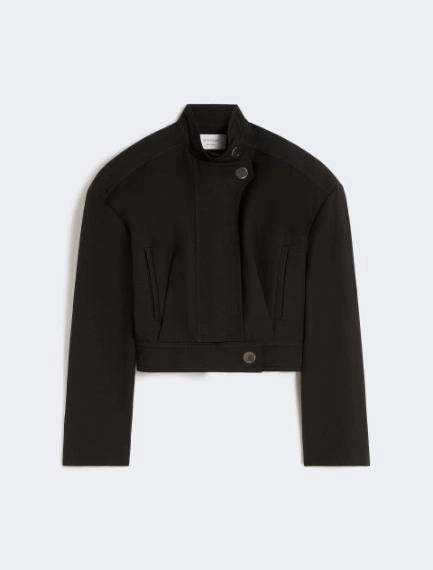 Oversized cotton bomber jacket - BLACK - Sportmax