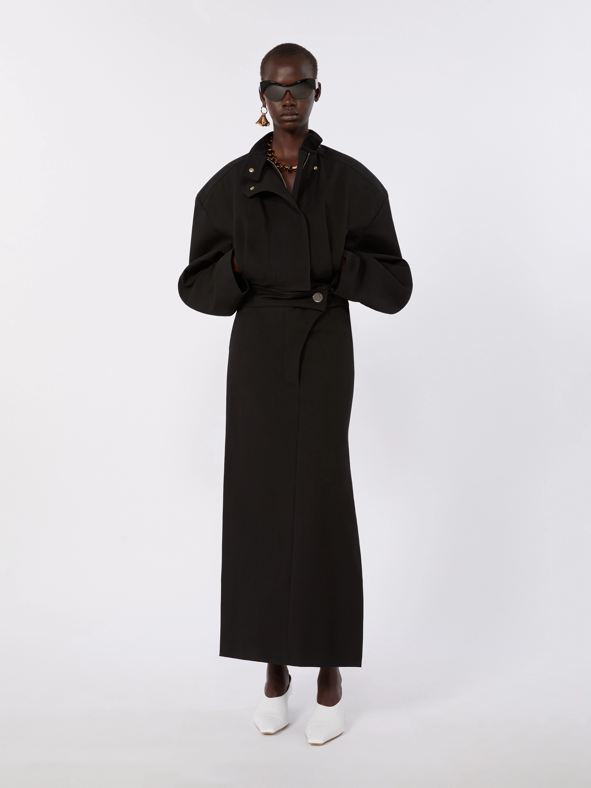 Oversized cotton bomber jacket - BLACK - Sportmax