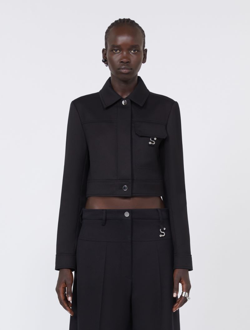 Short washed gabardine jacket - BLACK - Sportmax - 2