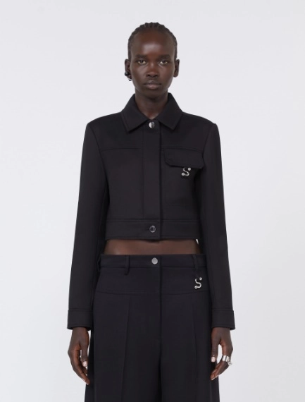 Short washed gabardine jacket - BLACK - Sportmax - 2