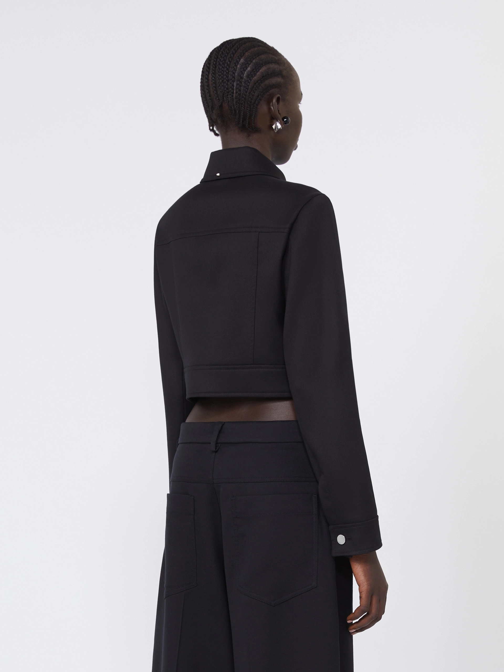 Short washed gabardine jacket - BLACK - Sportmax - 3