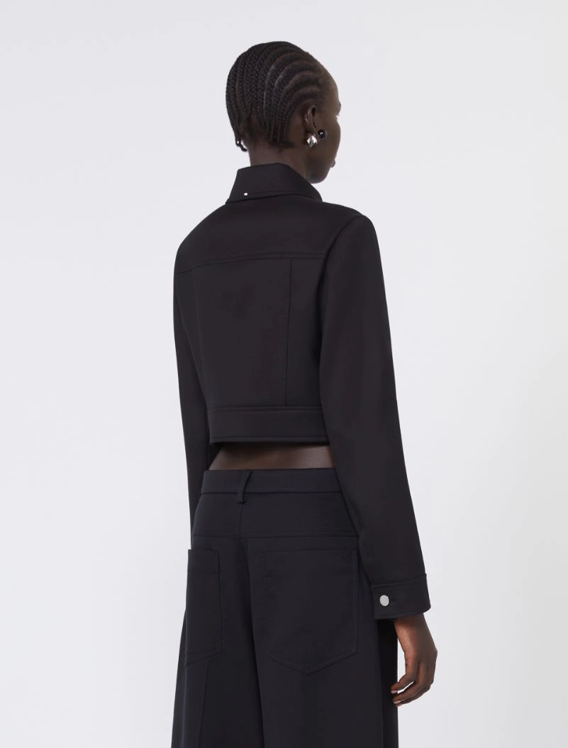 Short washed gabardine jacket - BLACK - Sportmax - 3
