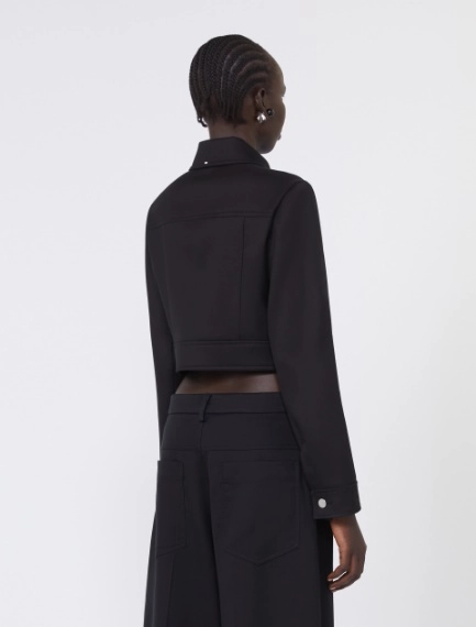Short washed gabardine jacket - BLACK - Sportmax - 3