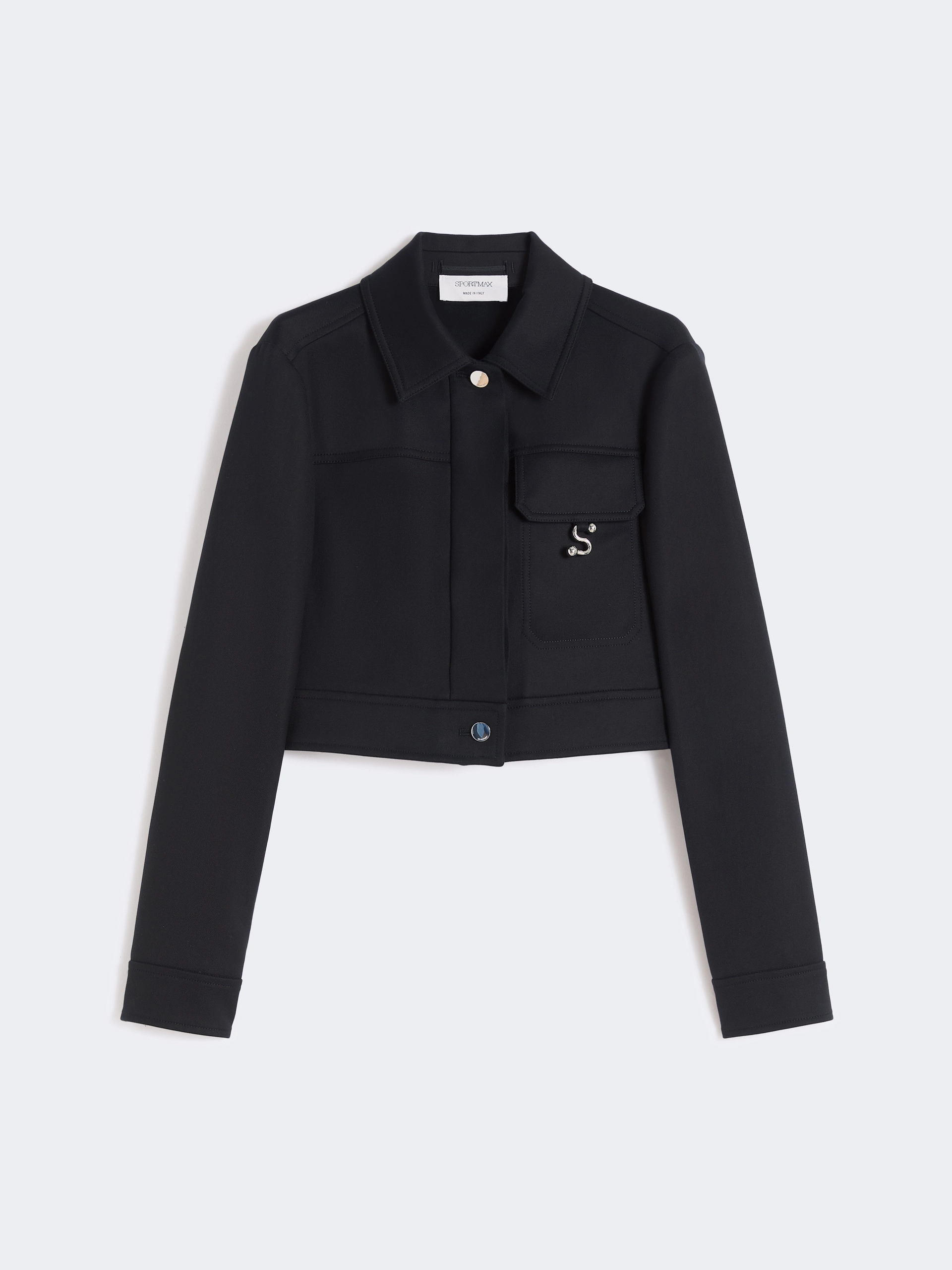 Short washed gabardine jacket - BLACK - Sportmax - 6