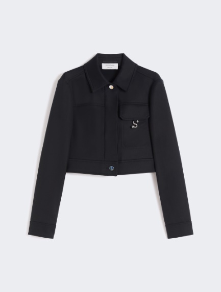 Short washed gabardine jacket - BLACK - Sportmax - 7