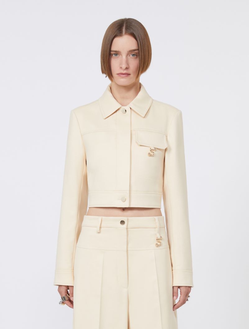 Short washed gabardine jacket - VANILLA - Sportmax - 2