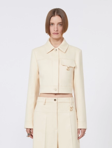 Short washed gabardine jacket - VANILLA - Sportmax - 2